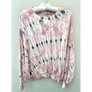 YOUNG FABULOUS & BROKE | Pink Tie-Dye Soft Pullover Sweatshirt | Size Small
